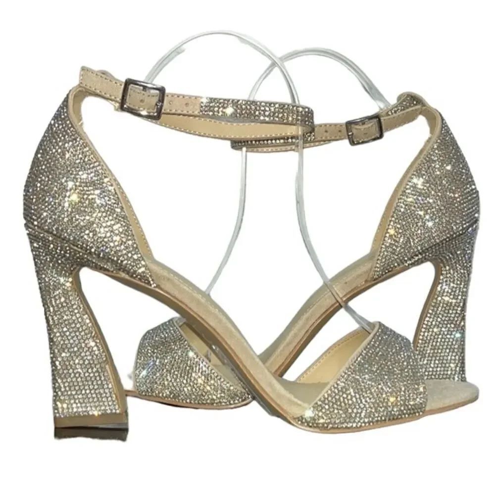 NY&Co Embellished Flared Heel Sandals